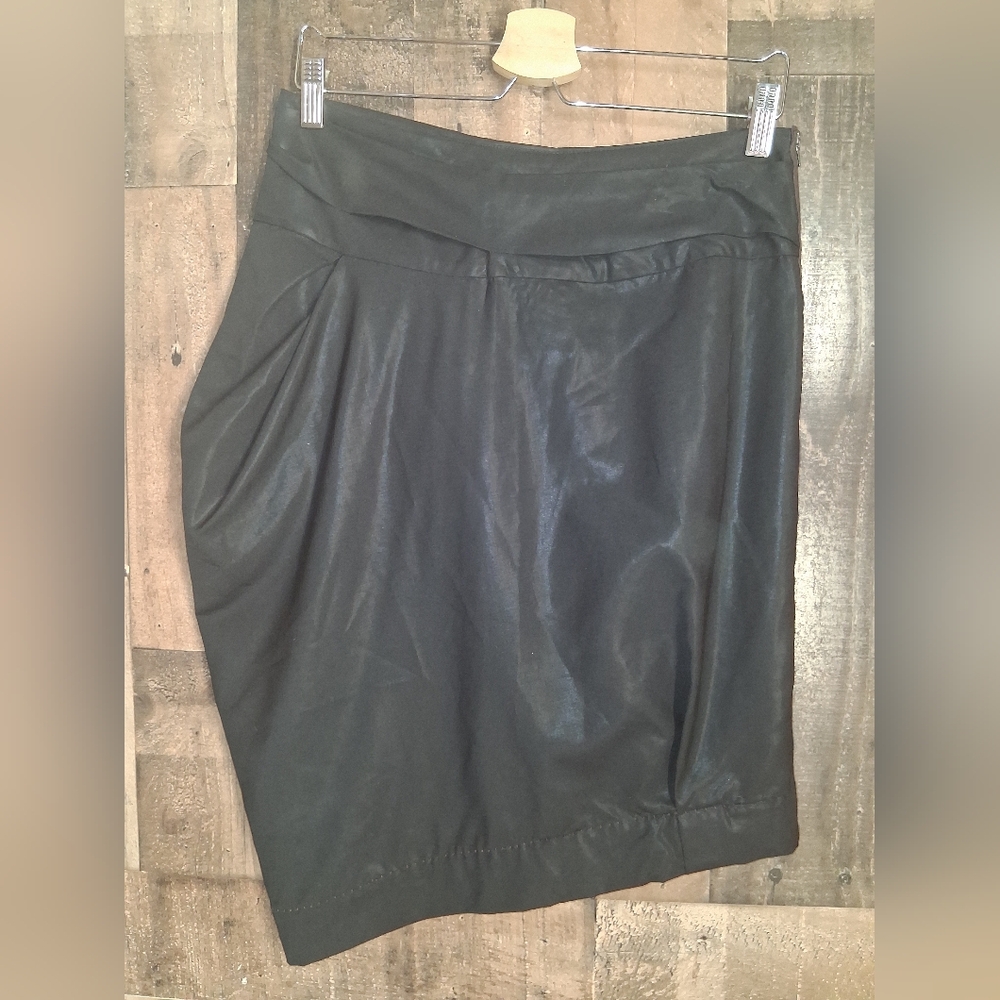 Rozae Nichols Black Wool Asymmetrical Skirt Size 6